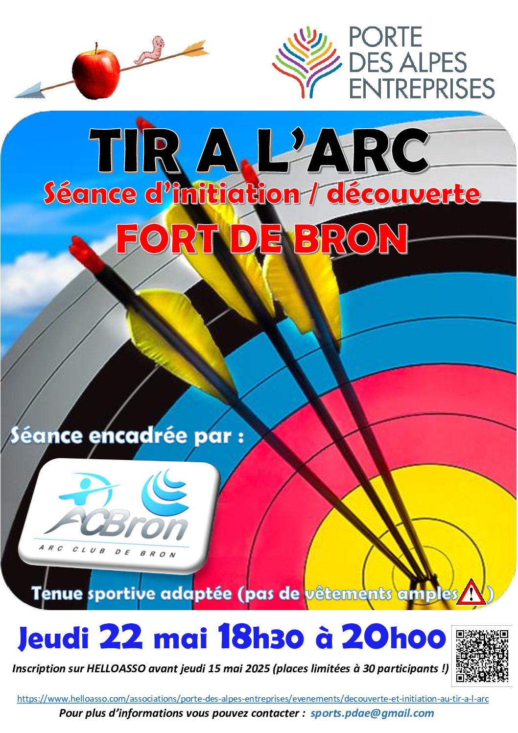 🎯Une initiation au TIR A L’ARC au FORT de BRON 🎯                                                          Le jeudi 22 Mai 2025 de 18h30 à 20h