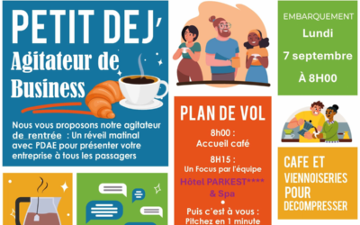 Save The Date – Pt dej’ Agitateur de Business de rentrée, le 07/09, Présentez votre entreprise